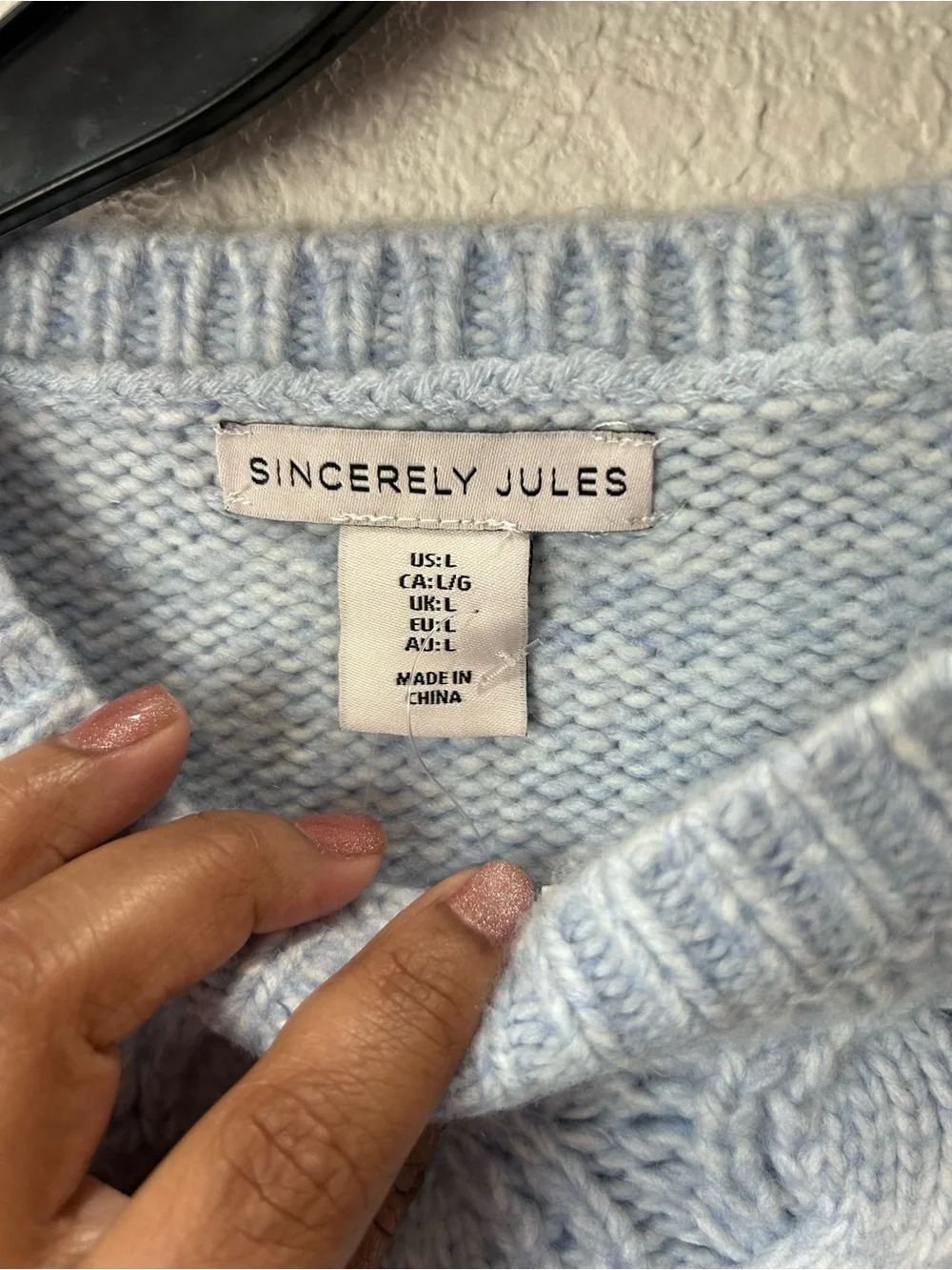 Sincerely Jules Cable Knit Sleeveless Sweater Vest - Light Blue